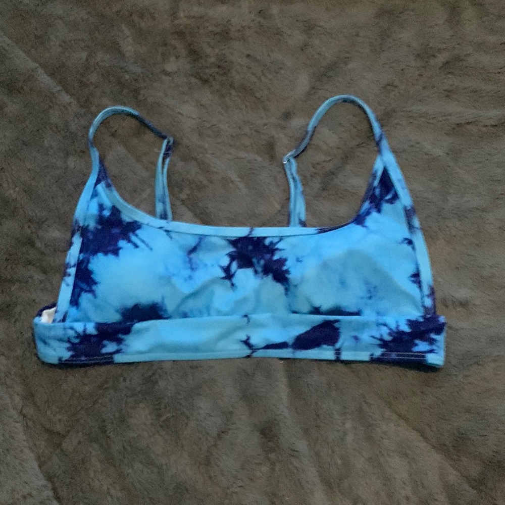 blue tie die bikini top
